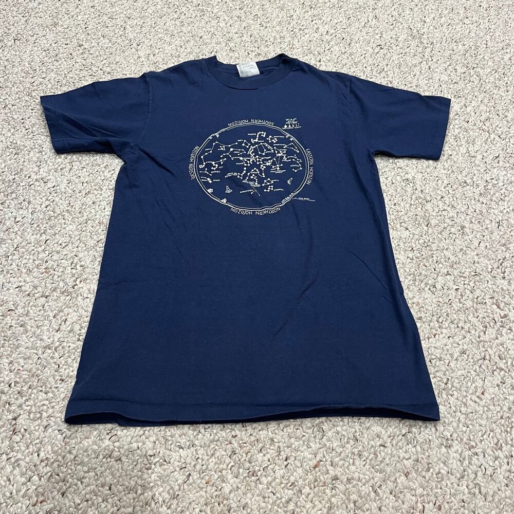 Vintage Smithsonian Constellation Star Short Sleeve Tee Sz M Single Stitch Navy